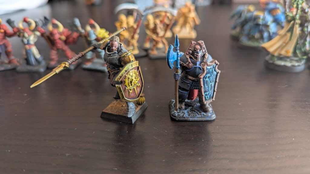 un stormcast pour héros alternatif et un guerrier du chaos de minis3D