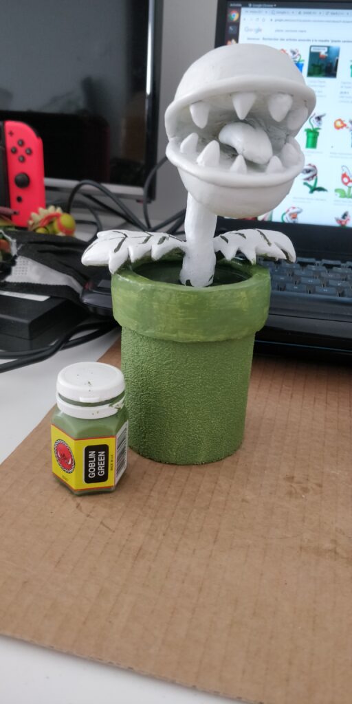 peinture de la canalisation en goblin green