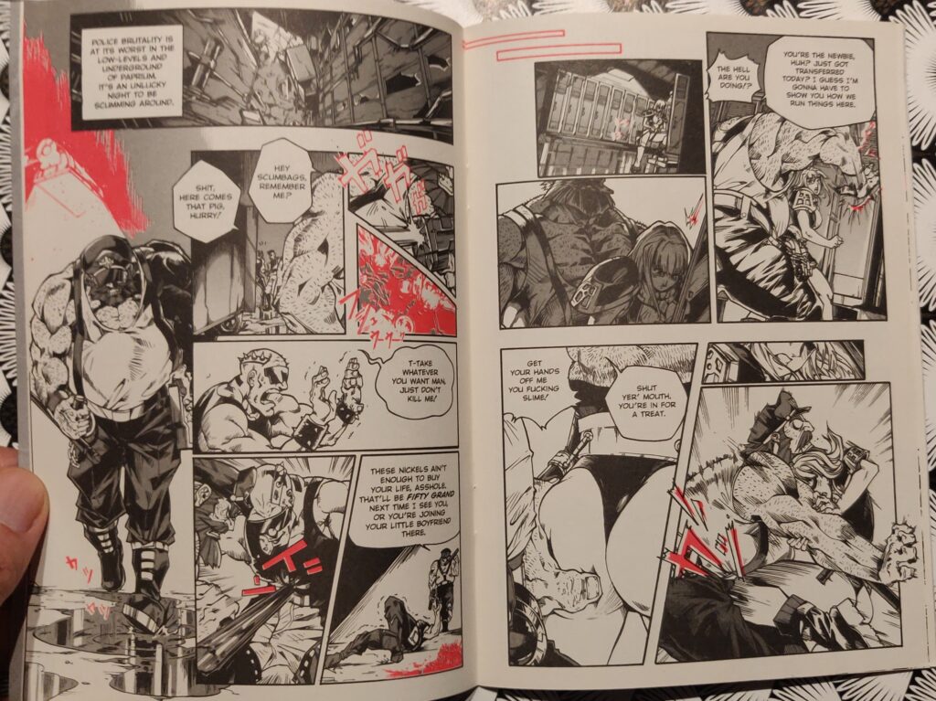 page du manga l'un des goodies du jeu paprium