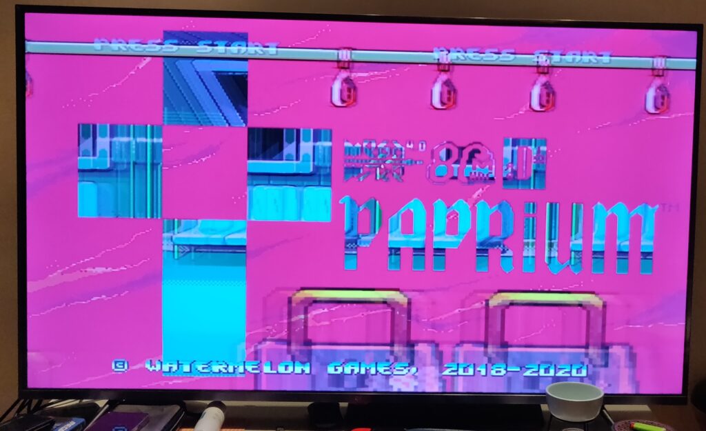 écran titre du jeu paprium